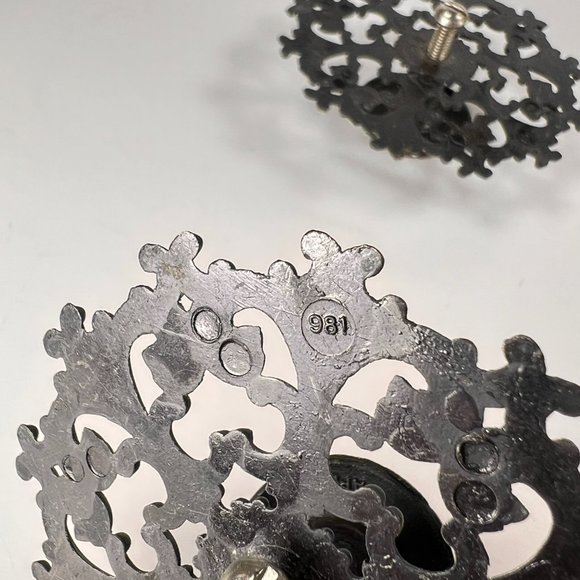 Vtg Allison Drawer Pull Knob Backplate Escutcheon Ornate Japan Lot of 4 - Picture 13 of 16